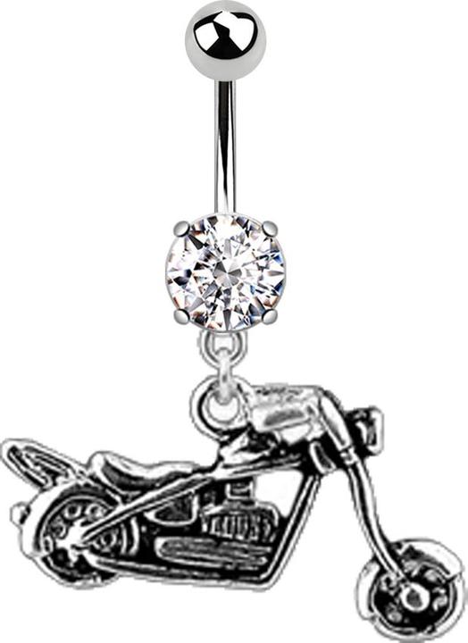 Produktbild Star Piercing Banane silber mit Anhänger Harley (Chirurgenstahl 316L, ohne Messing)