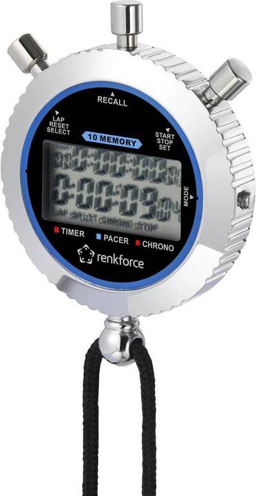 Actual product image Renkforce Stopwatch digtal 500 laps Display of 3 laps simultaneously, 1/100 precision
