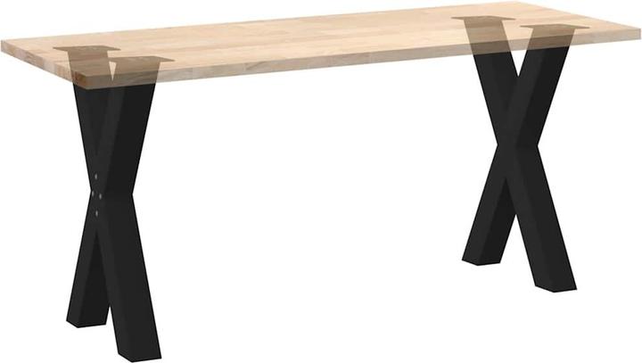 Produktbild VidaXL Esstischbeine X-Form 2 Stk. Schwarz 60x(72-73) cm Stahl Tischbein
