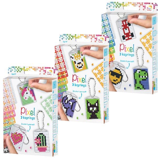 Pixelhobby Kombi Pixel Set für 3 Schlüsselanhänger - 3 Sets