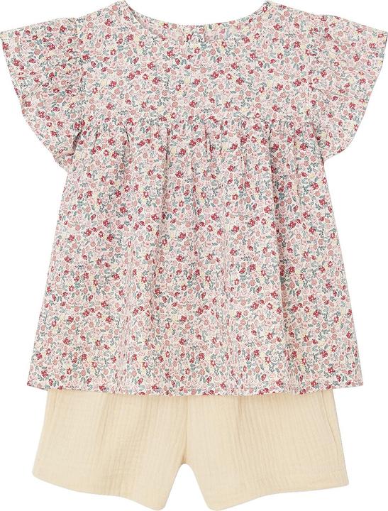 Produktbild Vertbaudet Mädchen-Set: geblümte Bluse & Musselin-Shorts (158)