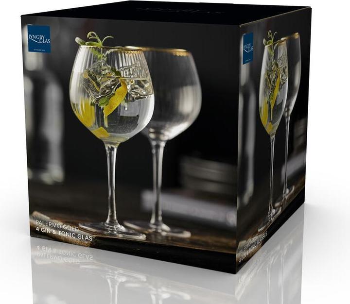 Produktbild Lyngby 65 cl - Glas - Klar/guldkant (6.50 dl, 4 x, Gin Gläser)
