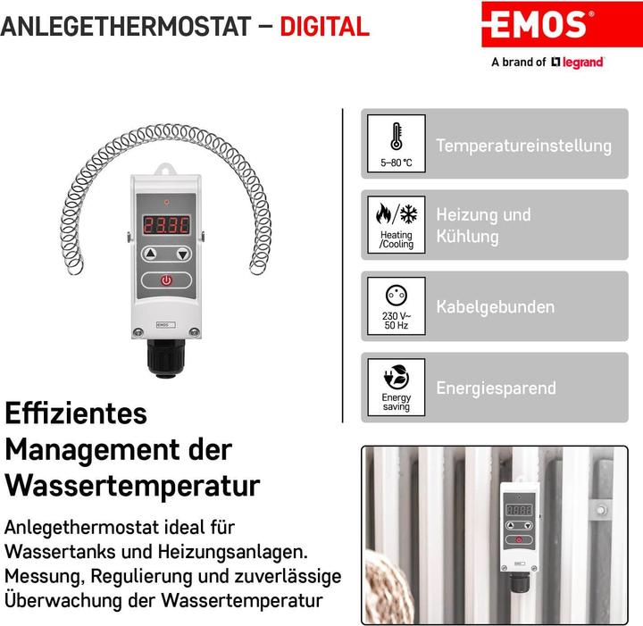 Produktbild Emos Anlege-Thermostat P5683, manuell