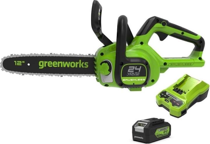 Actual product image Greenworks 24V Pilarka acuchowa GD24CS30K4 - Zestaw adowarka+ akumulator 4Ah (Battery chain saw)