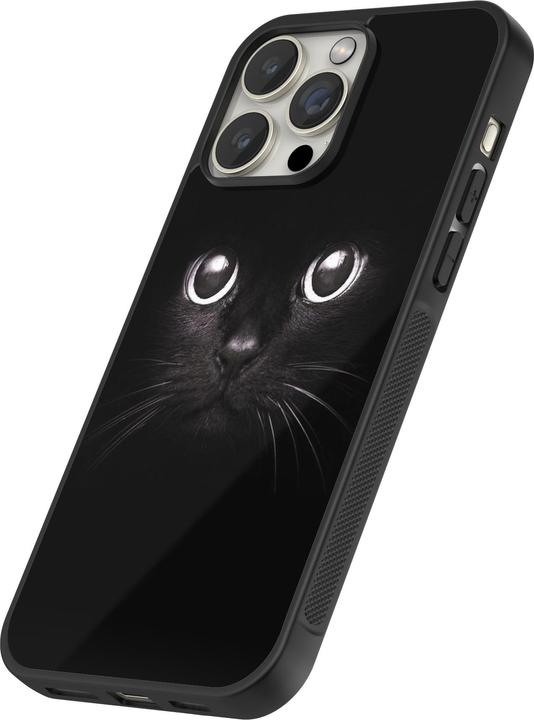 Actual product image PhoneLook Coque Silicone rigide noir Cat eyes (Apple iPhone 13 Pro Max)
