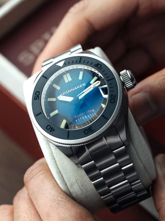 Actual product image Spinnaker SP-5098-22 Picard Dark Cerulean Automatic Diver's Watch 45mm 55ATM (Diving watch, 45 mm)