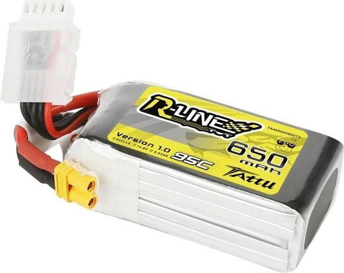 Actual product image Tattu Model battery pack (LiPo) 14.8 V 650 mAh Cell count: 4 95 C Softcase XT30 (14.80 V, 650 mAh)