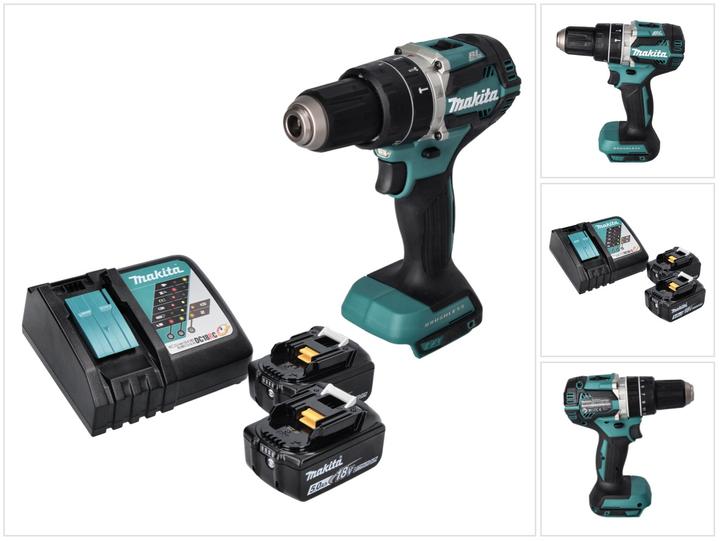 Actual product image Makita DHP 484 RT Battery impact drill 18 V 54 Nm Brushless + 2x battery 5.0 Ah + charger (Rechargeable battery operated)