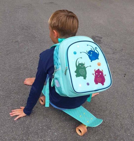 Produktbild A Little Lovely Company Rucksack mit Isofach Monster BPMOBU36 hellblau 27x32x19cm