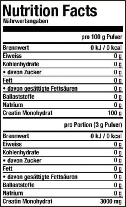 Nährwerte und Zutaten ESN Ultrapure (1 Stück, Pulver, 500 g)