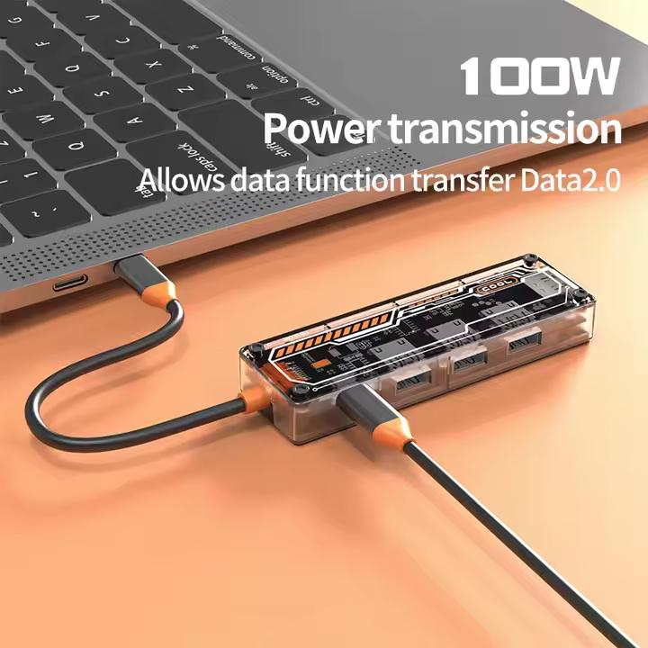 Immagine prodotto PhoneLook USB-C Hub 5-in-1 mit futuristischem Design (3x USB-A, 1x USB-C, 1x HDMI) (USB-C)