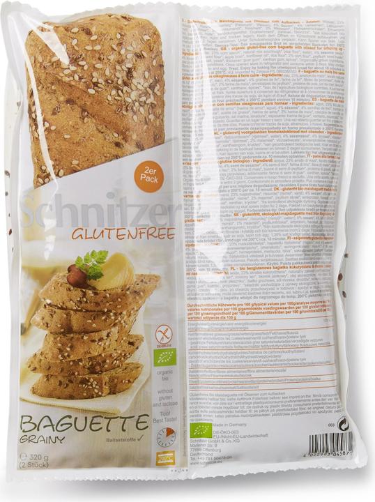 Actual product image Schnitzer Gluten-free organic corn baguette with oil seeds (320 g)