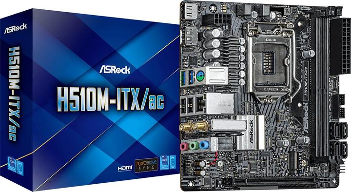 Actual product image AsRock H510M-ITX/ac (LGA 1200, Intel H510, Mini-ITX)
