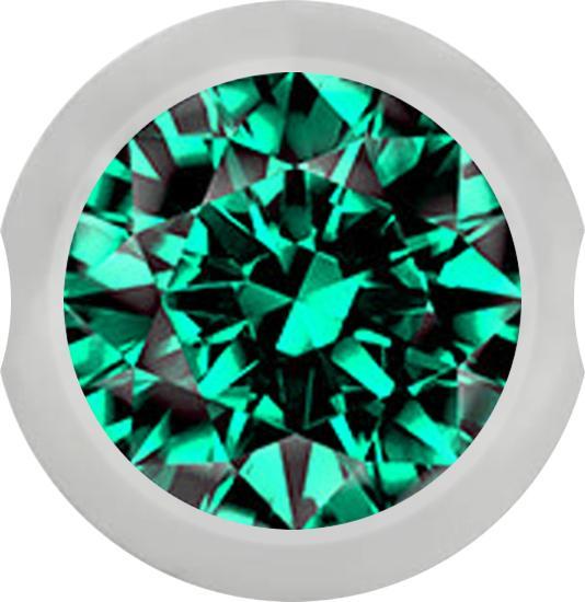 Produktbild Star Piercing Ball Closure Kugel silber mit Kristall türkis (Chirurgenstahl 316L, ohne Messing)