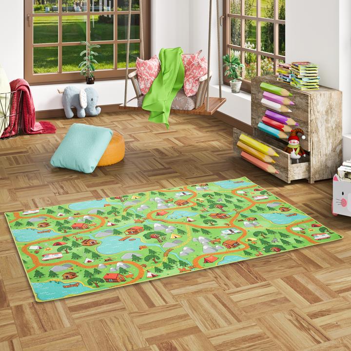 Produktbild Snapstyle Kinder Spiel Teppich Campingplatz (160 x 200 cm)