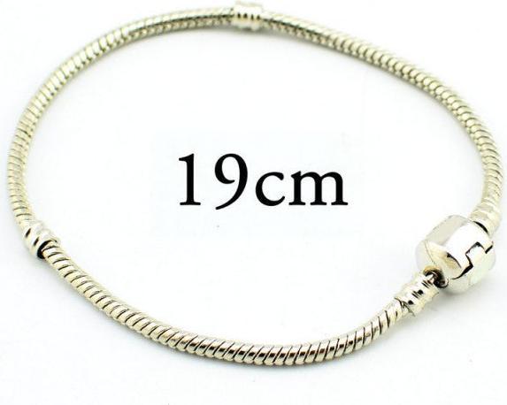 Produktbild Hermex Armband versilbert für Beads / Charms - 19cm Silbrig (19 cm, Metalllegierung)
