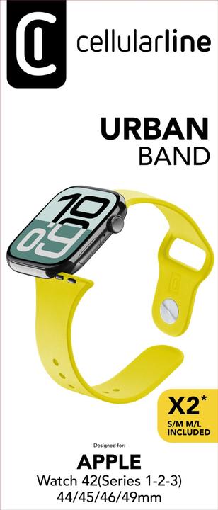 Produktbild Cellularline Urban Band für Apple Watch (Serie 1/ 2/ 3) 44/ 45/ 46/ 49mm (Silikon)