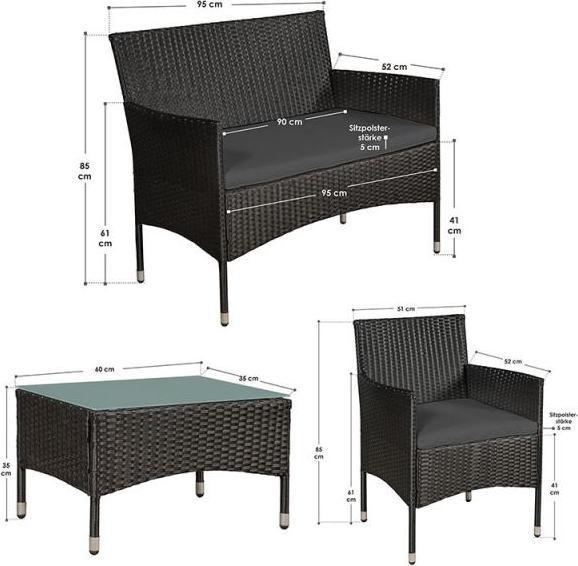 Actual product image Juskys Fort Myers polyrattan seating group