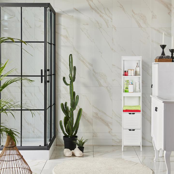 Actual product image Relaxdays Tall Bathroom Cabinet, 3 Shelves (30 x 30 x 144 cm)