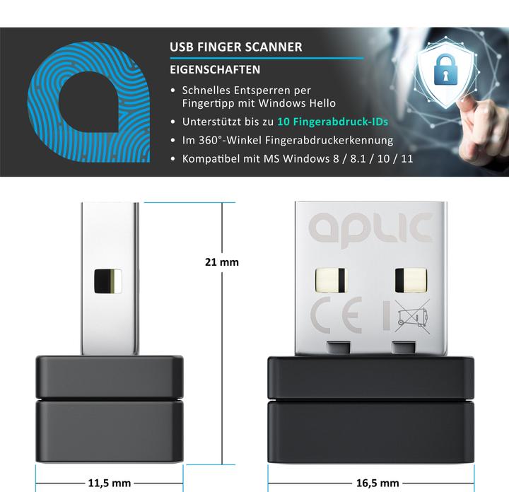 Actual product image Aplic Fingerabdrucksensor