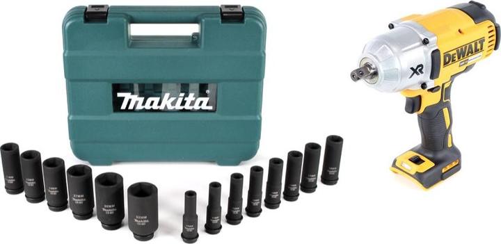 Produktbild DeWalt DCF 899 N Akku Schlagschrauber 18 V 950 Nm 1/2" Brushless + 14 tlg. Steckschlüssel Set - (Akkubetrieb)