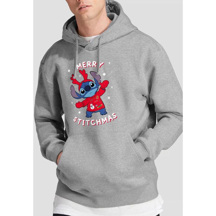 Actual product image Lilo & Stitch Mens Stitch Christmas Jumper Hoodie (XL)