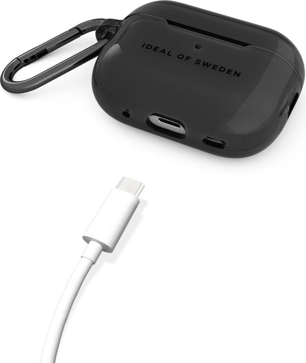 Immagine prodotto iDeal Of Sweden Airpods Pro laadimiskarbiümbris (1/2 gen) Custodia trasparente, nero lucido (Borsa per cuffie)