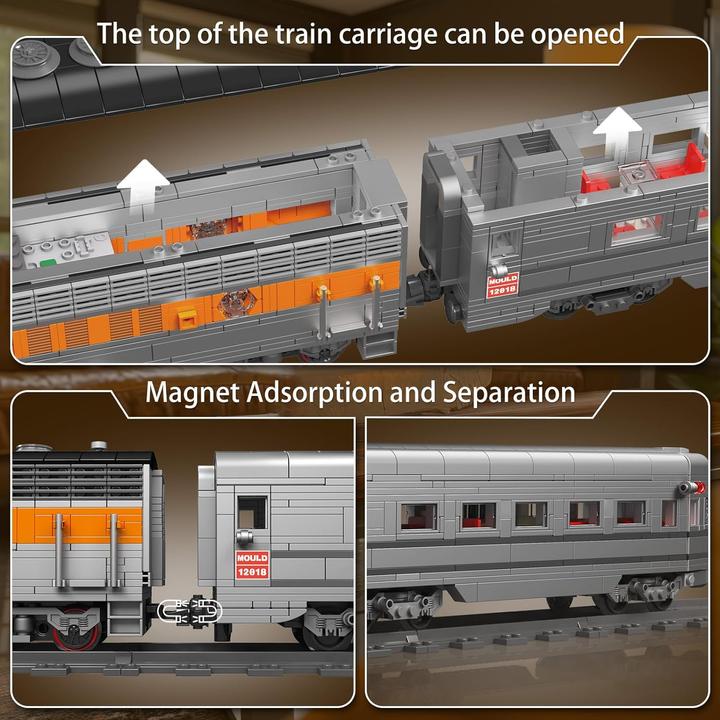 Actual product image Mould King USA EMD F7 WP diesel locomotive