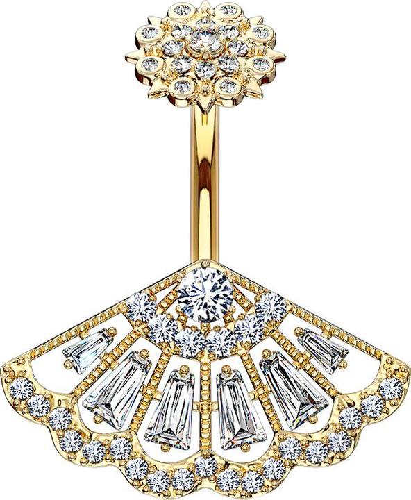 Star Piercing Banane Innengewinde 14k vergoldet Vintage (Messing, Chirurgenstahl 316L)