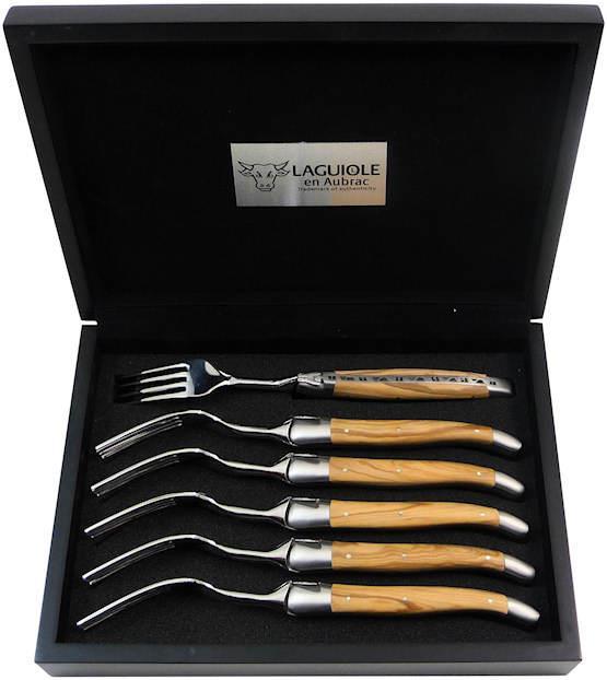 Laguiole en Aubrac Fourchette en bois d'olivier (6 pièce(s))