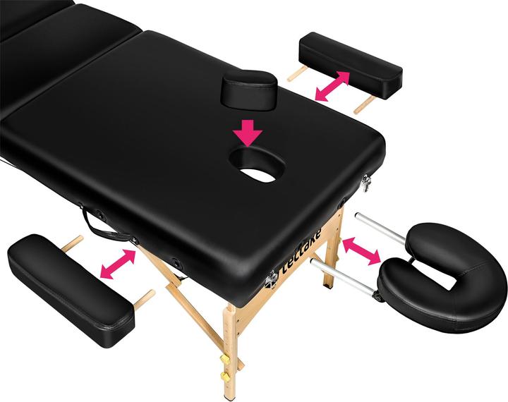 Produktbild tectake 3 Zonen Massageliege-Set Somwang mit 7,5cm Polsterung, Rollen und Holzgestell