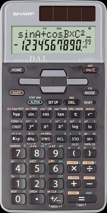 Immagine prodotto Sharp EL-520TGGY Calcolatrice scientifica (Celle solari)