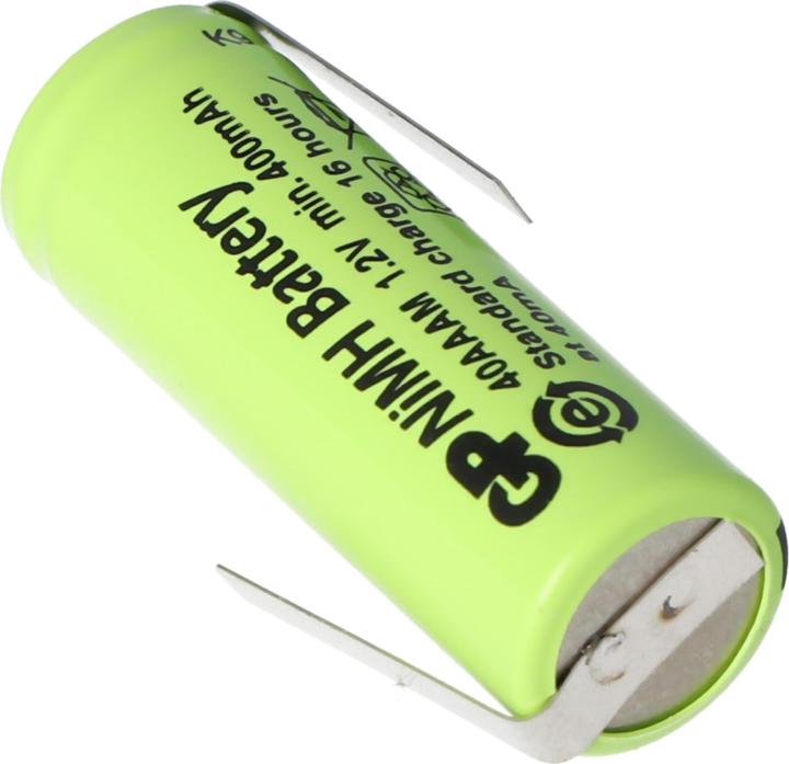 Actual product image GP Batteries Akku GP40AAAM, Size 2/3AAA mit Lötfahne Z-Form (1 pcs., 2/3 AAA, 400 mAh, Rechargeable battery)