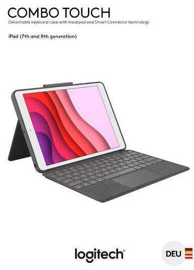 Immagine prodotto Logitech Combo Touch (DE, iPad 2019 (7° gene), iPad 2020 (8. Gen), iPad 2021 (9a generazione))