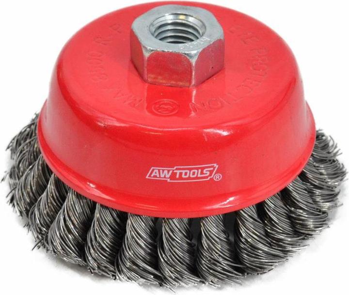 AW Tools Awtools AWTOOLS BROSSE À TÊTE 100 mm/ FIL TORS/M14 FILS