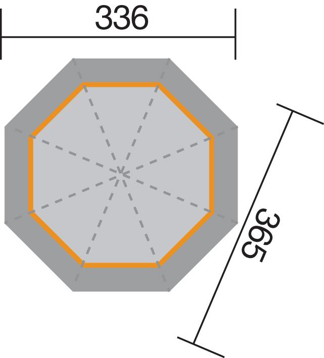 Actual product image Weka Holzbau 8-corner pavilion 234 A (365 cm, 336 cm)