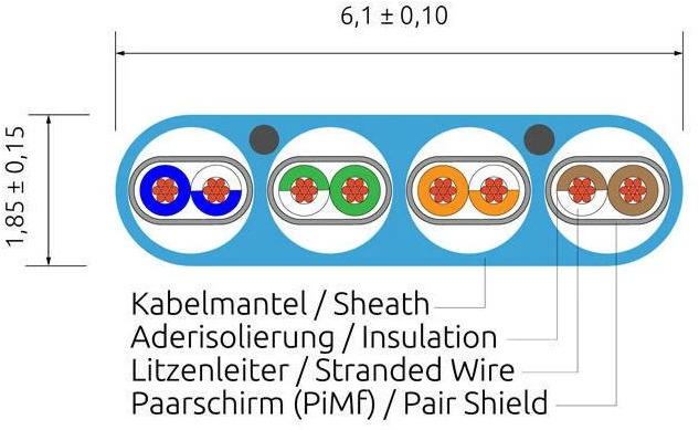 Produktbild Wirewin Slim Patchkabel: U/FTP, 10cm, blau (U/FTP, CAT6a, 0.10 m)