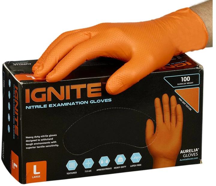 Immagine prodotto Lovehoney Guanto monouso Max Grip Nitrile, 100 pezzi, M, arancione (M)
