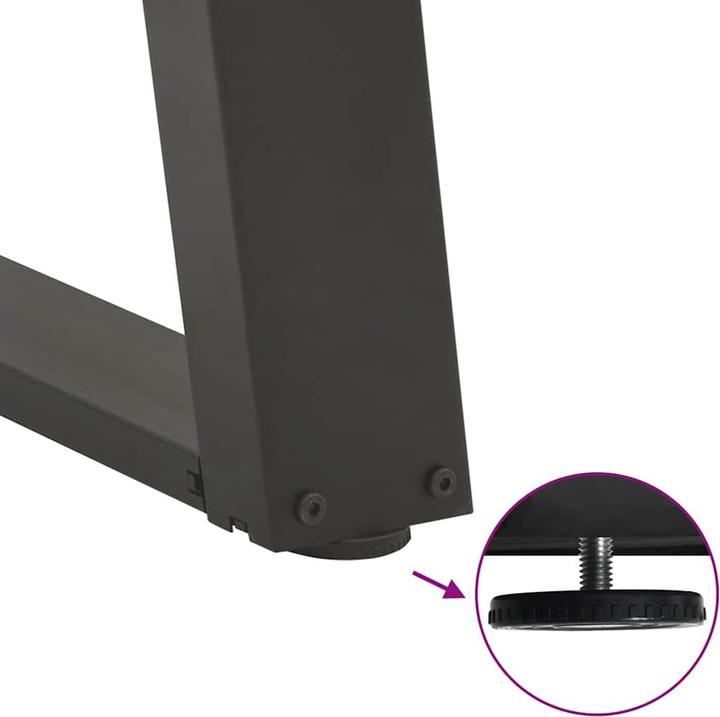 Actual product image VidaXL U-shaped coffee table legs 2 pcs. Anthracite 50x(30-31) cm steel table leg