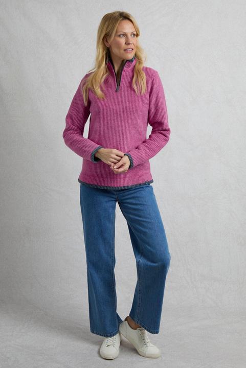 Actual product image Weird Fish Womens/Ladies Beye Grid Eco Friendly Quarter Zip Fleece Top (42 D)