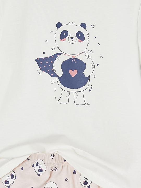 Produktbild Vertbaudet 3er-Pack Mädchen Sommer-Schlafanzüge PANDA mit Recycling-Baumwolle (116)