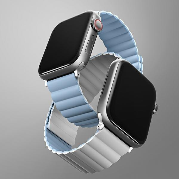 Produktbild Uniq pasek Revix Apple Watch Series 1/2/3/4/5/6/7/8/SE/SE2 38/40/41mm. Reversible Magnetic biały-nie (Silikon, Edelstahl)