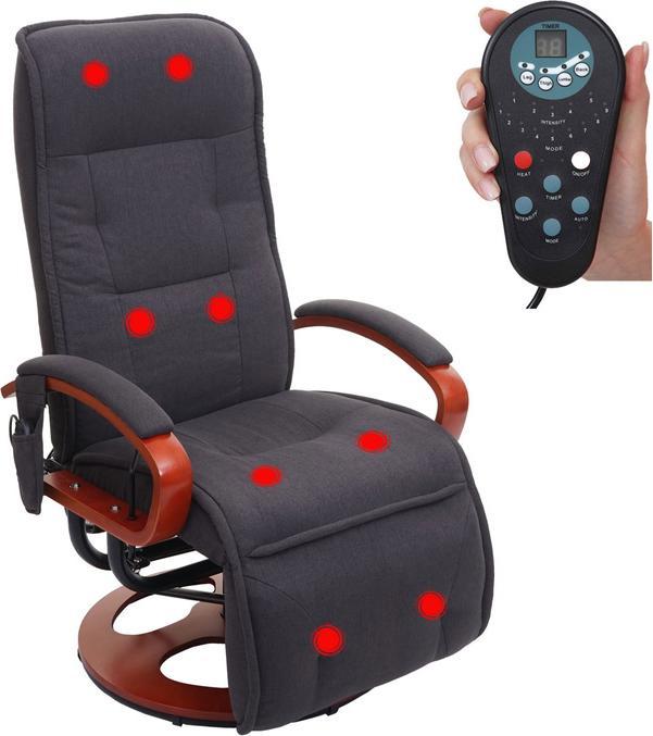 Produktbild Swisshandel24 Relaxliege ARLES II, Relaxsessel Massagesessel, MIT Massage Stoff/Textil - dunkelgrau
