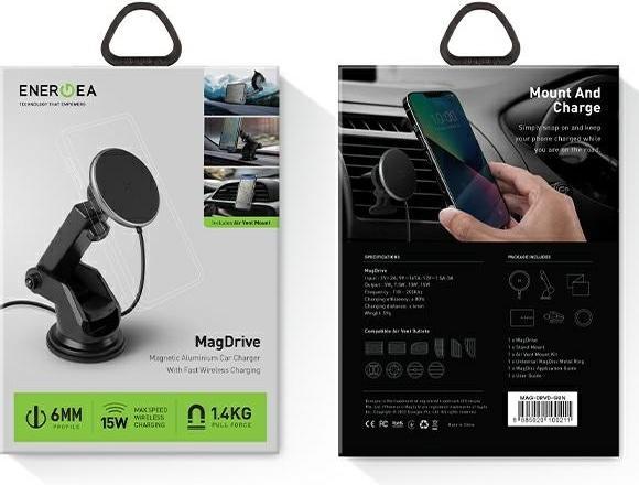 Produktbild Energea uchwyt indukcyjny MagDrive na kokpit/do kratki czarny/black MagSafe (15 W)