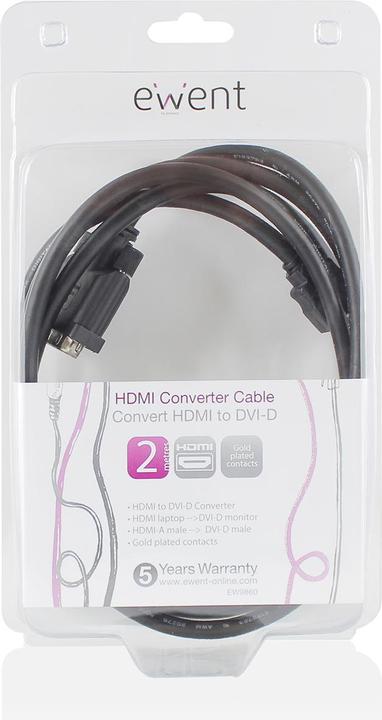 Actual product image Ewent Eminent video / audio cable (2 m, HDMI)
