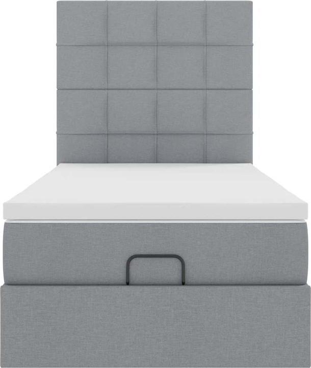 Image du produit VidaXL Lit Ottoman avec matelas Gris clair 80x200 cm Tissu (80 x 200 cm)