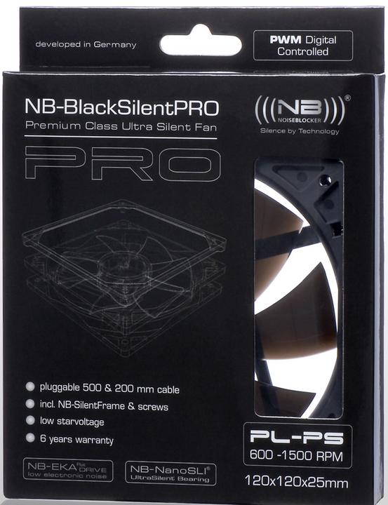 Actual product image Noiseblocker BlackSilent Pro Fan PLPS (120 mm, 1 x)