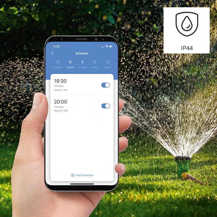 Productafbeelding Hama Slimme WLAN wandcontactdoos, voor buiten IP44, Matter, energieverbruiksmeter, 2.300W