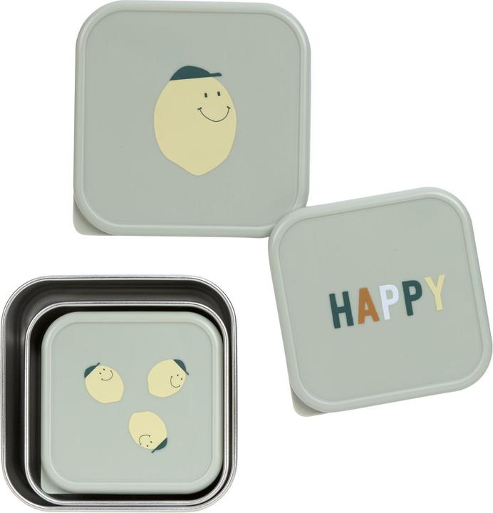 Actual product image Lässig Nahrungsbehälter & Portionierer 3-tlg. Edelstahl-Snackboxen-Set - Happy Fruits
