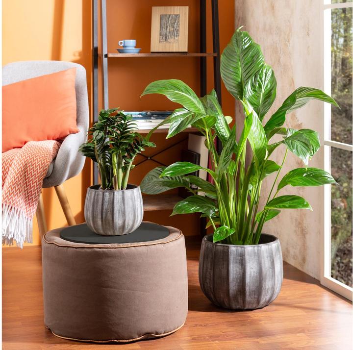 Actual product image Scheurich Runa flower pot 4.2 l, grey (27 cm)